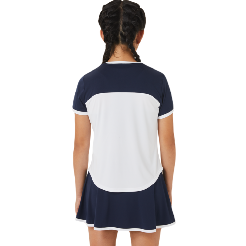 Girls' T-shirt Asics Tennis Short Sleeve Top - brilliant white/midnight Girls' T-shirt Asics Tennis Short Sleeve Top - brilliant white/midnight