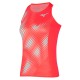 Women's top Mizuno Printed Tank - fierry coral Women's top Mizuno Printed Tank - fierry coral