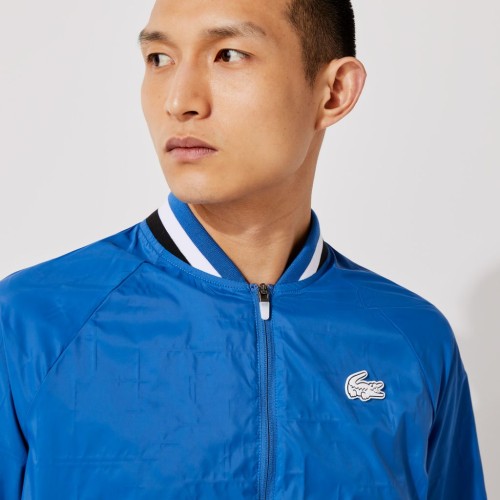 Men's Jumper Lacoste Men’s SPORT Light Water-Resistant Teddy Jacket - blue/white/black Men's Jumper Lacoste Men’s SPORT Light Water-Resistant Teddy Jacket - blue/white/black
