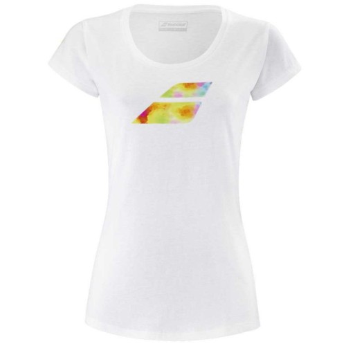 Women's T-shirt Babolat Exercise Big Flag Tee Women - white Women's T-shirt Babolat Exercise Big Flag Tee Women - white