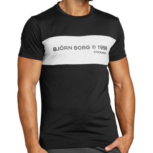 Men's T-shirt Bj_rn Borg Stockholm Blocked T-shirt M - black beauty Men's T-shirt Bj_rn Borg Stockholm Blocked T-shirt M - black beauty