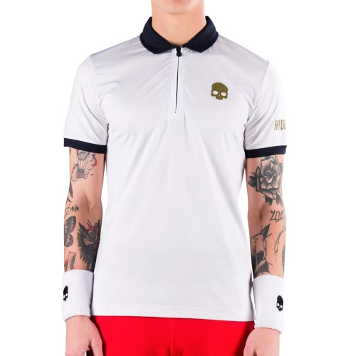 Men's Polo T-shirt Hydrogen Half Zip Tech Tee - white/blue navy Men's Polo T-shirt Hydrogen Half Zip Tech Tee - white/blue navy