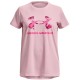 Girls' T-shirt Under Armour Girls' UA Tech Print Fill Big Logo Short Sleeve - pink sugar/charge