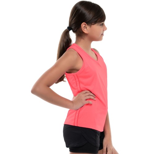 Girls' T-shirt Lucky in Love Core V-Neck Cutout Tank Girls - coral crush Girls' T-shirt Lucky in Love Core V-Neck Cutout Tank Girls - coral crush