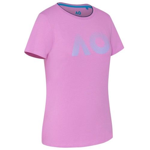 Women's T-shirt Australian Open T-Shirt AO Textured Logo - opera mauve Women's T-shirt Australian Open T-Shirt AO Textured Logo - opera mauve