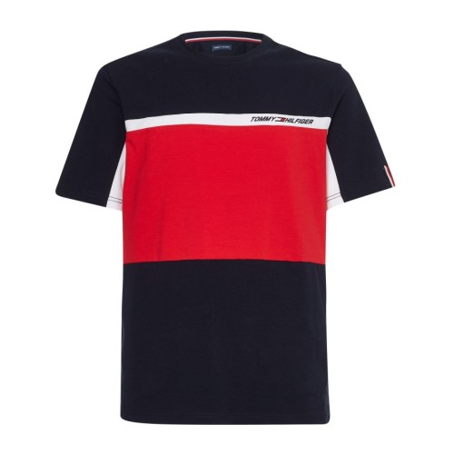 Men's T-shirt Tommy Hilfiger Colorblocked SS Tee - desert sky