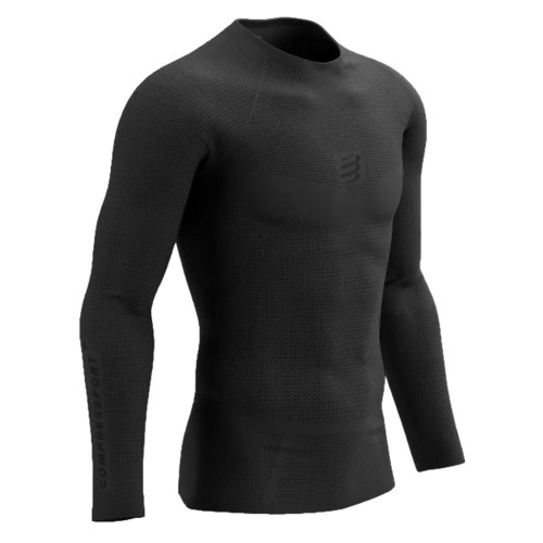 Men’s compression clothing Compressport On/Off Base Layer Long Sleeve Top - black