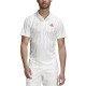 Men's Polo T-shirt Adidas Freelift Polo ENG M - white/scarlet