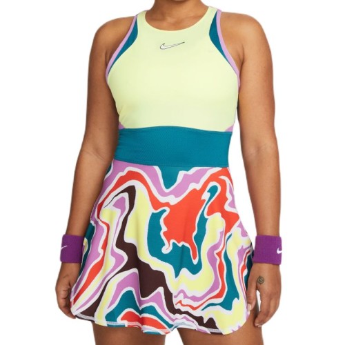 Women's dress Nike Court Dri-Fit Slam Dress - lemon chiffon/green abyss/white Women's dress Nike Court Dri-Fit Slam Dress - lemon chiffon/green abyss/white