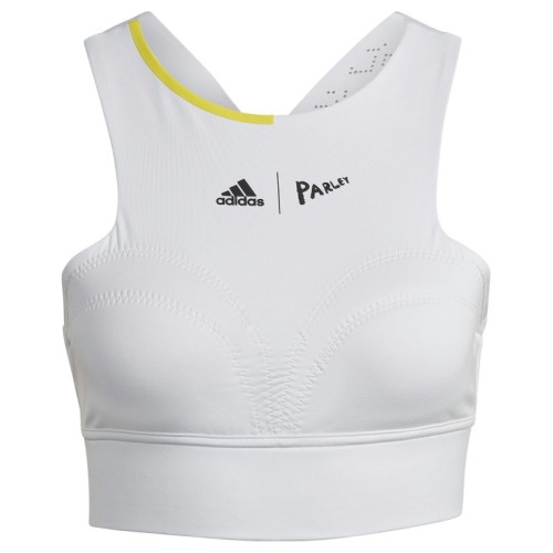 Women's top Adidas London Crop Top - white/impact yellow