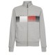 Men's Jumper Tommy Hilfiger Logo Full Zip Mock Neck - light grey heather