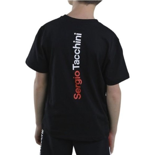Boys' t-shirt Sergio Tacchini Nolin Jr T-shirt - black/orange Boys' t-shirt Sergio Tacchini Nolin Jr T-shirt - black/orange
