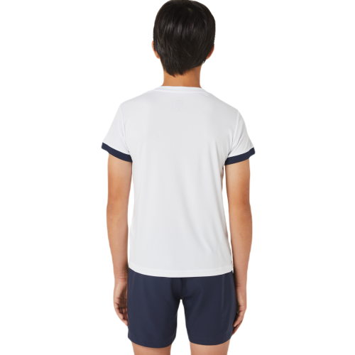 Boys' t-shirt Asics Tennis Short Sleeve Top - brilliant white/midnight Boys' t-shirt Asics Tennis Short Sleeve Top - brilliant white/midnight