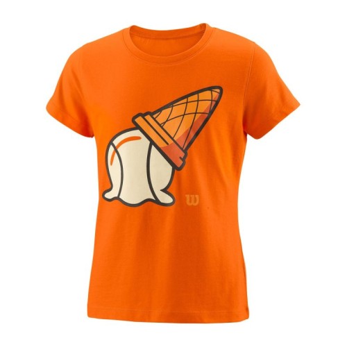 Girls' T-shirt Wilson Inverted Cone Tech Tee G - sunrise orange Girls' T-shirt Wilson Inverted Cone Tech Tee G - sunrise orange