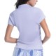 Women's T-shirt Lucky in Love All About Ikat Ruche Me Along Short Sleeve Top - purple Women's T-shirt Lucky in Love All About Ikat Ruche Me Along Short Sleeve Top - purple