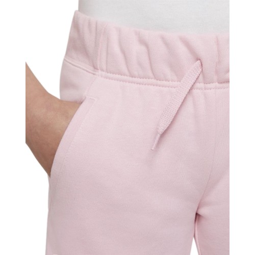 Girls' shorts Nike Sportswear Club FT 5 Short - medium soft pink/white Girls' shorts Nike Sportswear Club FT 5 Short - medium soft pink/white
