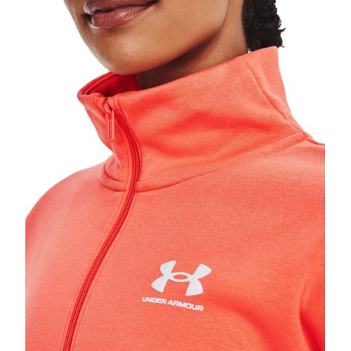 Women's jumper Under Armour Women's UA Rival Fleece 1 Zip - after burn/white Women's jumper Under Armour Women's UA Rival Fleece 1 Zip - after burn/white