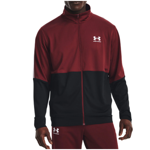 Men's Jumper Under Armour Men's UA Pique Track Jacket - chestnut red/black Men's Jumper Under Armour Men's UA Pique Track Jacket - chestnut red/black