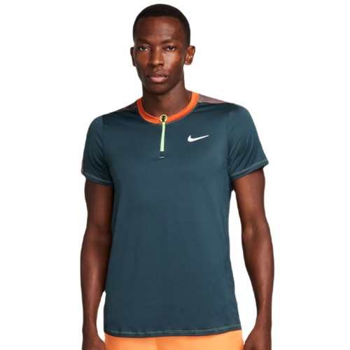 Men's Polo T-shirt Nike Court Dri-Fit Advantage Polo - deep jungle/plum eclipse/white