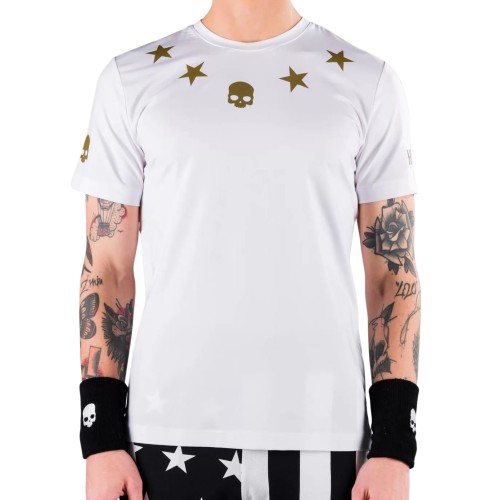 Men's T-shirt Hydrogen Star Tech Tee Man - white/gold