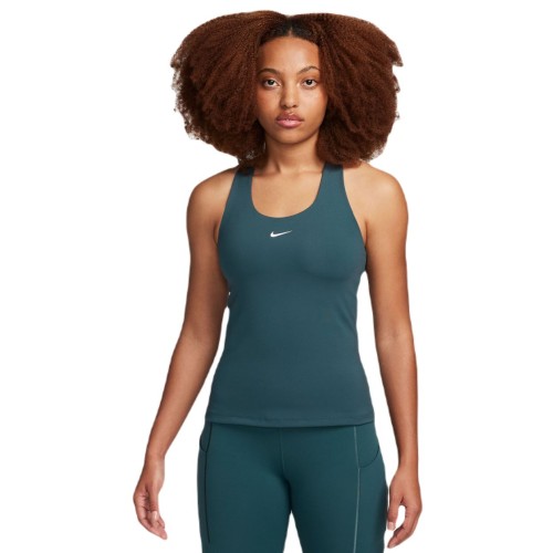 Women's top Nike Dri-Fit Swoosh Bra Tank - deep jungle/deep jungle/white