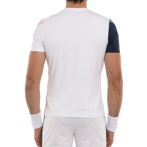 Men's T-shirt Hydrogen Sport Stripes Tech T-shirt - white/blue navy/red Men's T-shirt Hydrogen Sport Stripes Tech T-shirt - white/blue navy/red