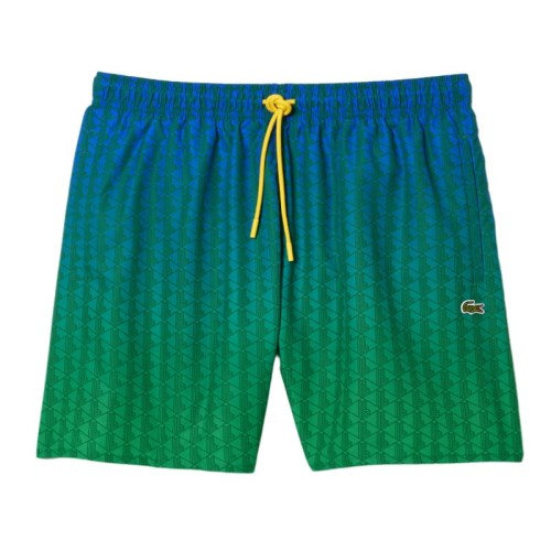 Men's shorts Lacoste Ombr_ Effect Monogram Swim Trunks - blue/green Men's shorts Lacoste Ombr_ Effect Monogram Swim Trunks - blue/green