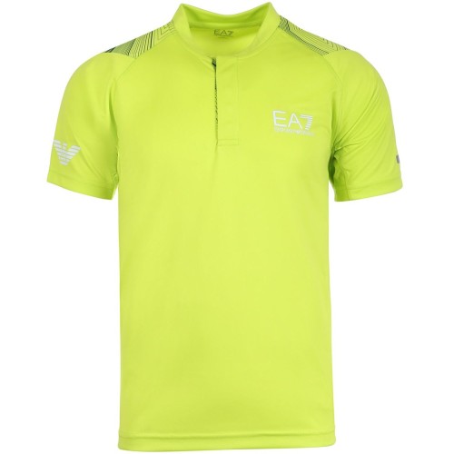 Men's Polo T-shirt EA7 Man Jersey Jumper - lime punch