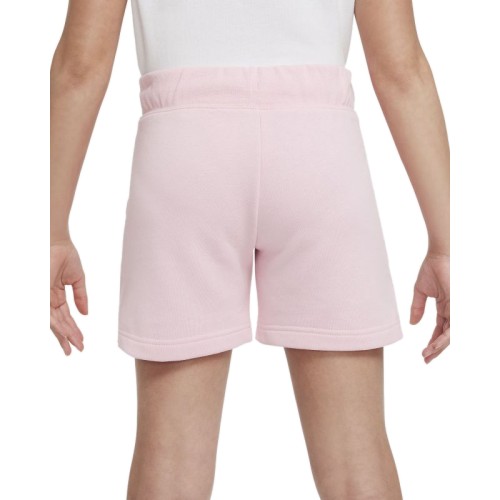Girls' shorts Nike Sportswear Club FT 5 Short - medium soft pink/white Girls' shorts Nike Sportswear Club FT 5 Short - medium soft pink/white