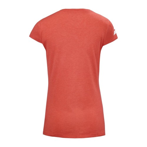 Women's T-shirt Babolat Exercise Stripes Tee W - poppy red heather Women's T-shirt Babolat Exercise Stripes Tee W - poppy red heather