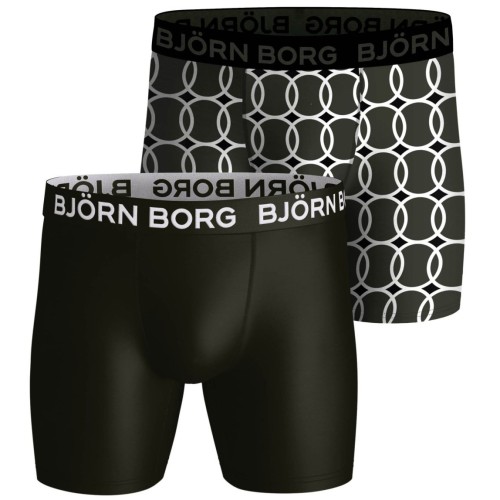 Men's Boxers Bj_rn Borg Performance Boxer 2P - green/print