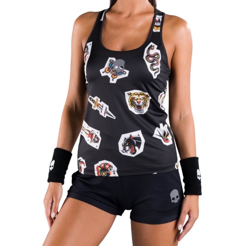 Women's top Hydrogen Tattoo Tech Tank Top Woman - black