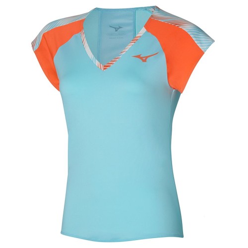 Women's T-shirt Mizuno Printed Tee - tanager turquoise Women's T-shirt Mizuno Printed Tee - tanager turquoise