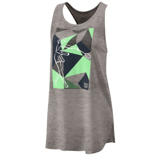 Girls' T-shirt Wilson W Prism Play Tech Tank - heather grey Girls' T-shirt Wilson W Prism Play Tech Tank - heather grey