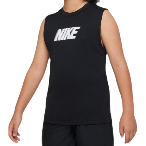 Boys' t-shirt Nike Dri-Fit Multi+ Sleeveless Training Top - black/white