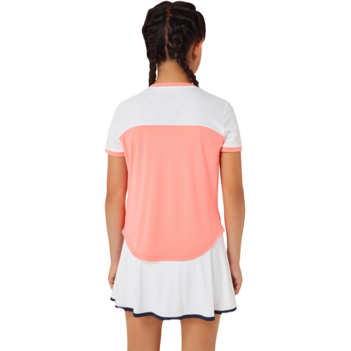Girls' T-shirt Asics Tennis Short Sleeve Top - guava/brilliant white Girls' T-shirt Asics Tennis Short Sleeve Top - guava/brilliant white