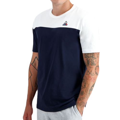 Men's T-shirt Le Coq Sportif BAT Tee Short Sleeve N°3 SS23 - sky captain/new optical white Men's T-shirt Le Coq Sportif BAT Tee Short Sleeve N°3 SS23 - sky captain/new optical white