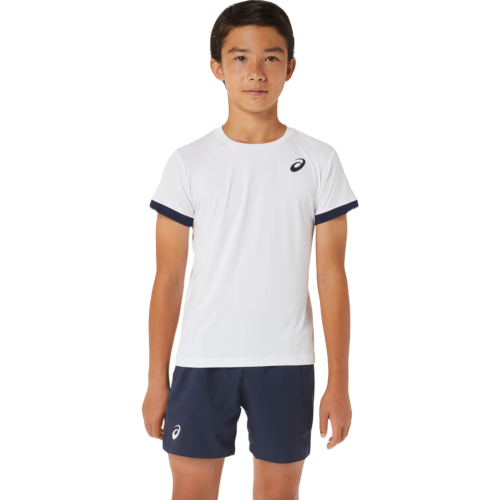 Boys' t-shirt Asics Tennis Short Sleeve Top - brilliant white/midnight Boys' t-shirt Asics Tennis Short Sleeve Top - brilliant white/midnight