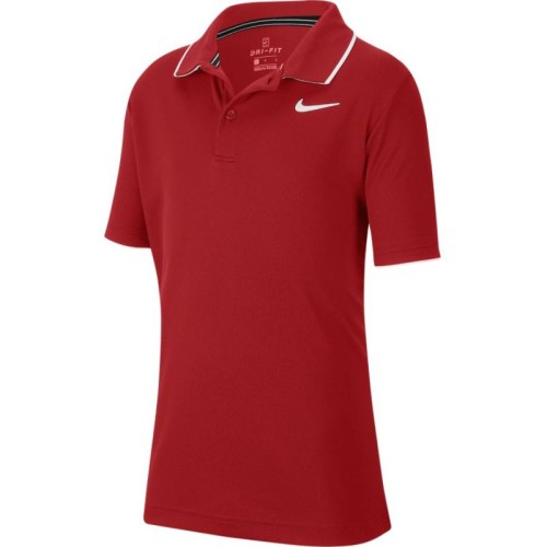 Boys' t-shirt Nike Court B Dry Polo Team - gym red/white/white