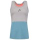 Women's top Head Padel Tech Tank Top - grey/electric blue