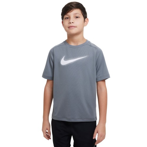 Boys' t-shirt Nike Dri-Fit Multi+ Top - smoke grey/white Boys' t-shirt Nike Dri-Fit Multi+ Top - smoke grey/white