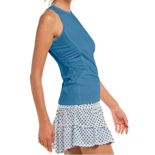 Women's top Lucky in Love Playing In Paradise In A Ruche Tank - aegean blue Women's top Lucky in Love Playing In Paradise In A Ruche Tank - aegean blue