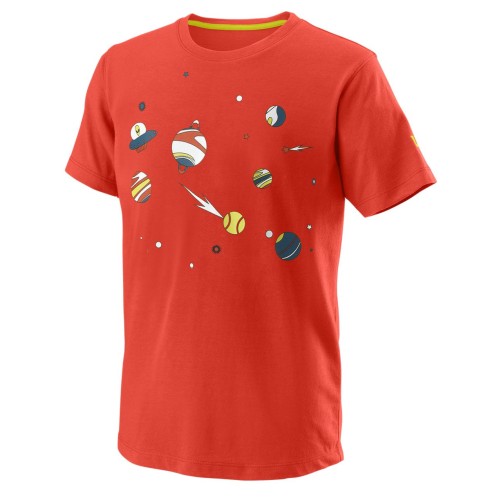 Boys' t-shirt Wilson Planetary Tech Tee B - fiesta