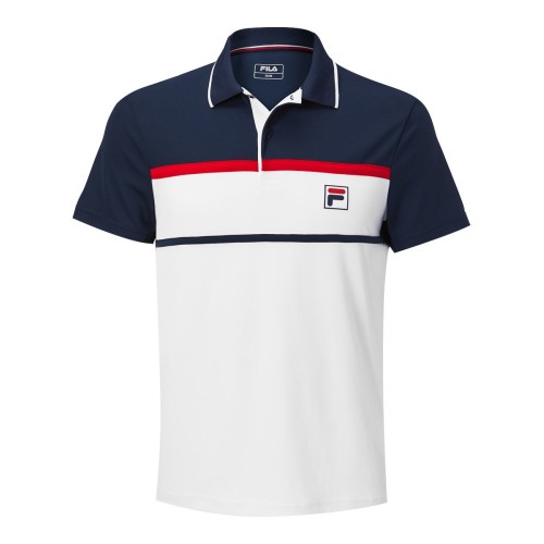 Men's Polo T-shirt Fila Polo Anton M - white/peacoat blue