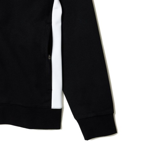 Men's Jumper Lacoste Tennis Zipped Ripstop Tennis Sweatshirt - black Men's Jumper Lacoste Tennis Zipped Ripstop Tennis Sweatshirt - black