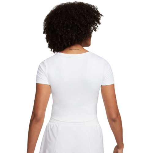 Women's T-shirt Nike One Fitted Dir-Fit Short Sleeve Top - white/black Women's T-shirt Nike One Fitted Dir-Fit Short Sleeve Top - white/black