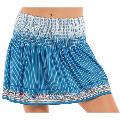 Women's skirt Lucky in Love Playing In Paradise Long Dreamin' Smocked Skirt - aegean blue