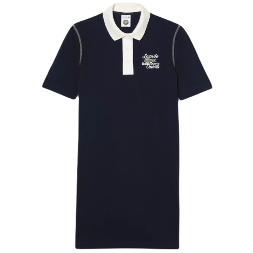 Women's dress Lacoste Sport Roland Garros Edition Pique Dress - navy blue/white