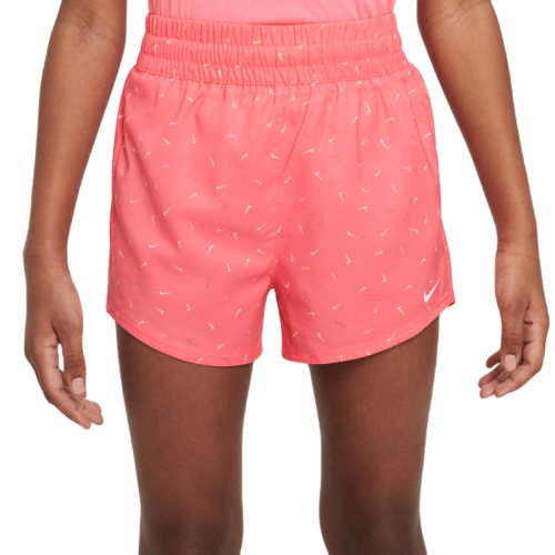 Girls' shorts Nike Dri-Fit One High-Waisted Woven Training Shorts - sea coral/white