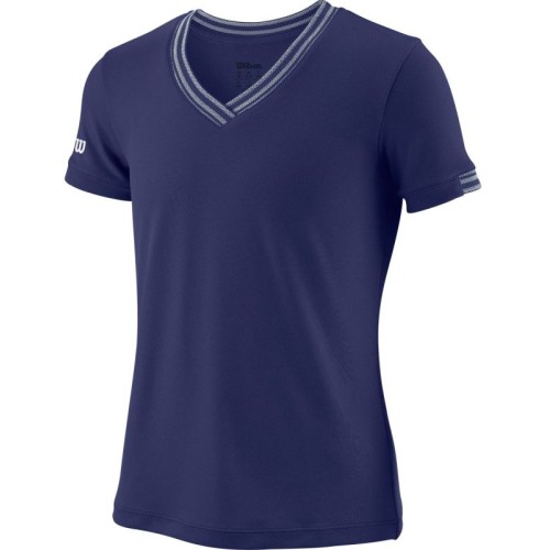 Girls' T-shirt Wilson G Team V-Neck - blue depths